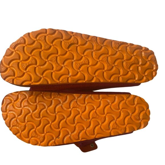 Birkenstock 37 US 6 Pink Wool Felt Sandals With Dual Adjustable Straps & Cork So - Picture 10 of 11